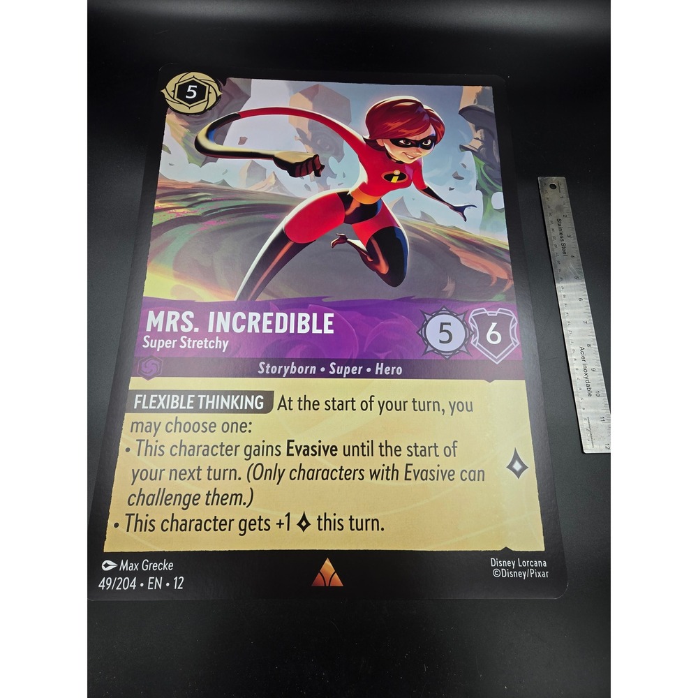 Disney Lorcana Mrs. Incredible Super Stretchy Oversized Promo Card 49/204 EN 12